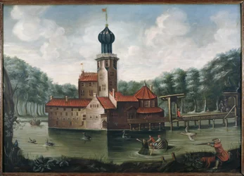 Waarschijnlijk 18e eeuws schilderij van de borg Ewsum vóór 1649